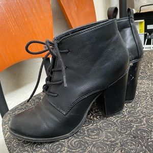 Forever 21 Black Leather Booties